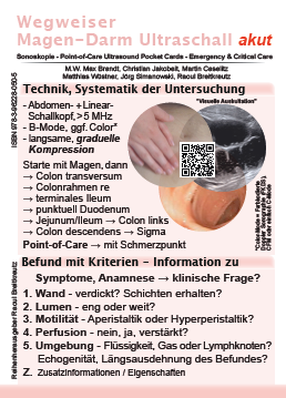 Wegweiser Magen-Darm Ultraschall akut- Pocket Card, 8-seitig. 4. Auflage (2023)
